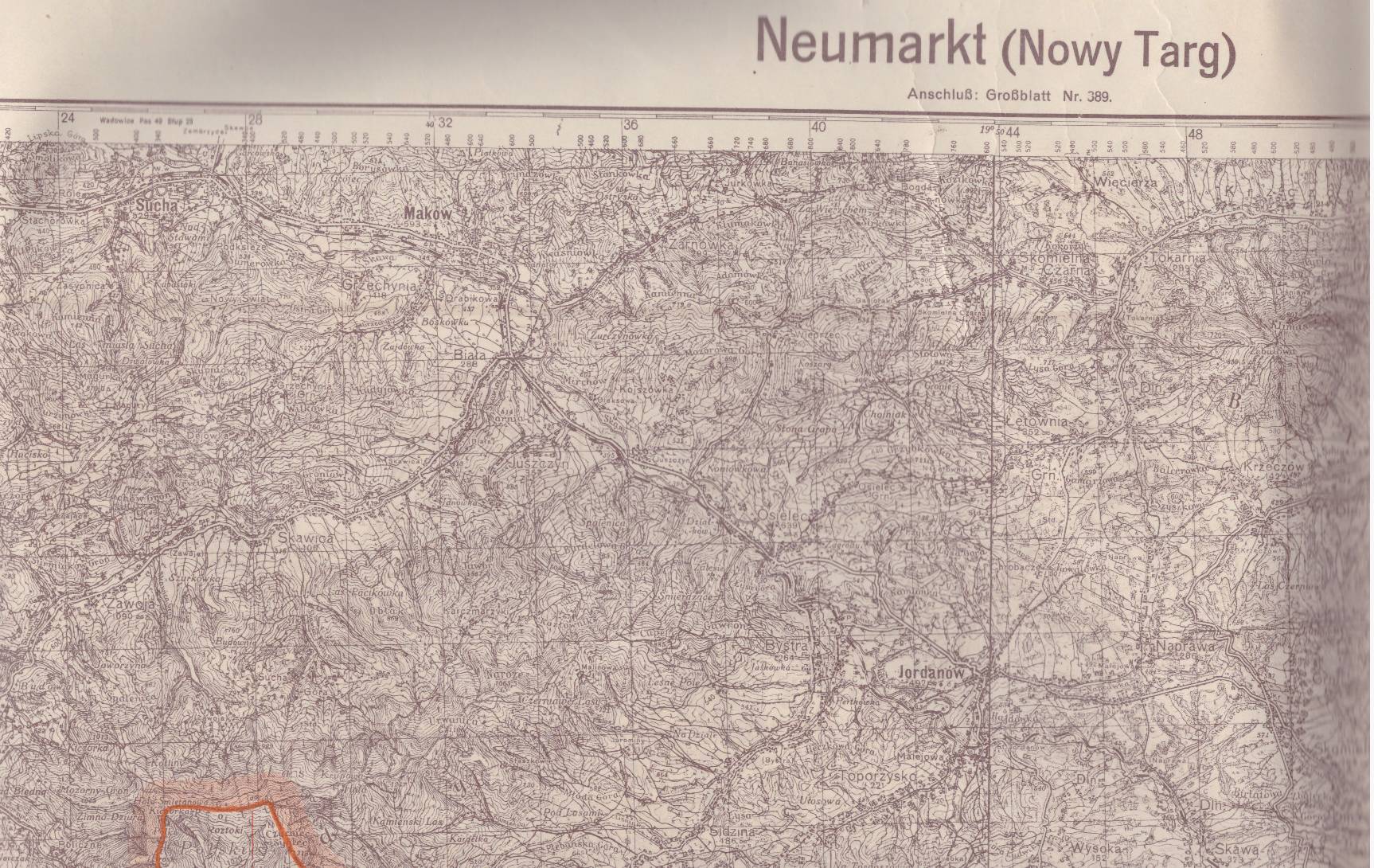 NEUMARKT (Nowy Targ/. Grossblatt 411. Mapa w skali 1:100 000. Sonderausgabe.